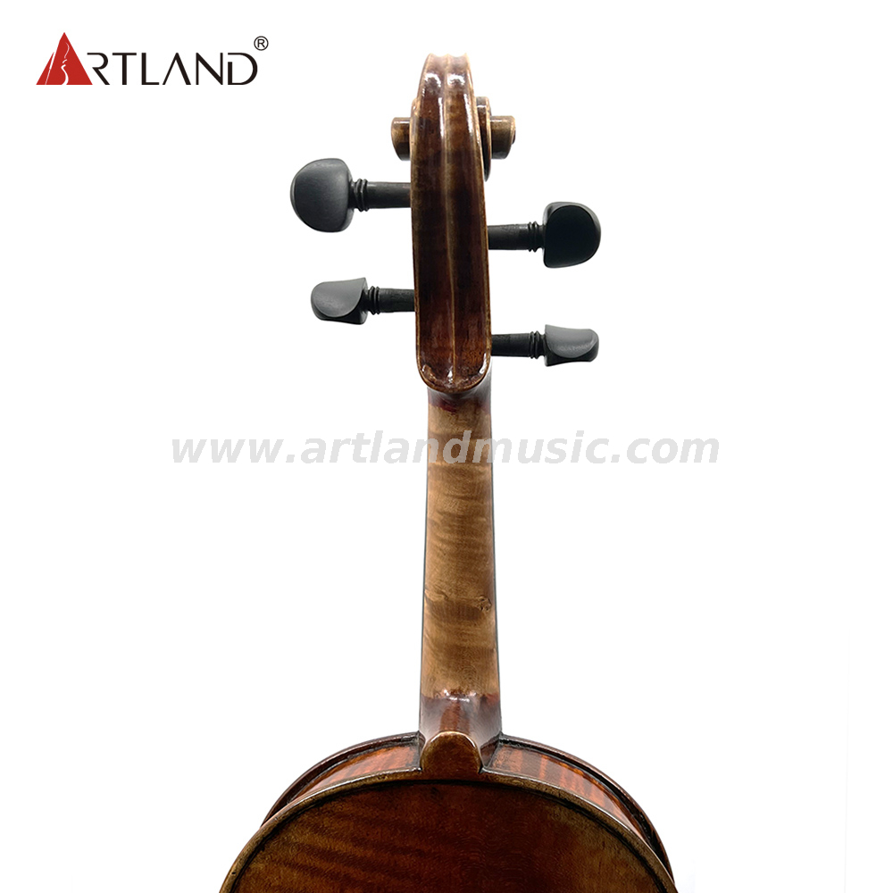 Antique Hand Varnish Violin with Flame on Back(AV61W)