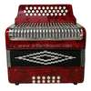 31 Keys 12 Bass Diatonic Accordion Red (BAT3112G) 6 Six Colour Metal