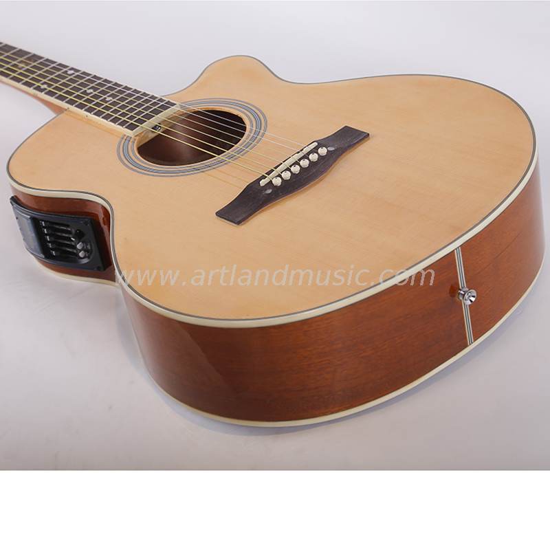 Custom Hand Made 40′′ Thin Body Acoustic Guitar Natural