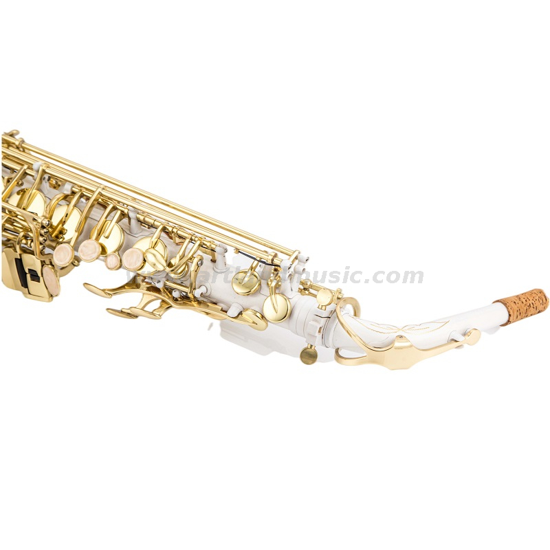 Eb Alto Saxophone Gold Lacquer Key White Body