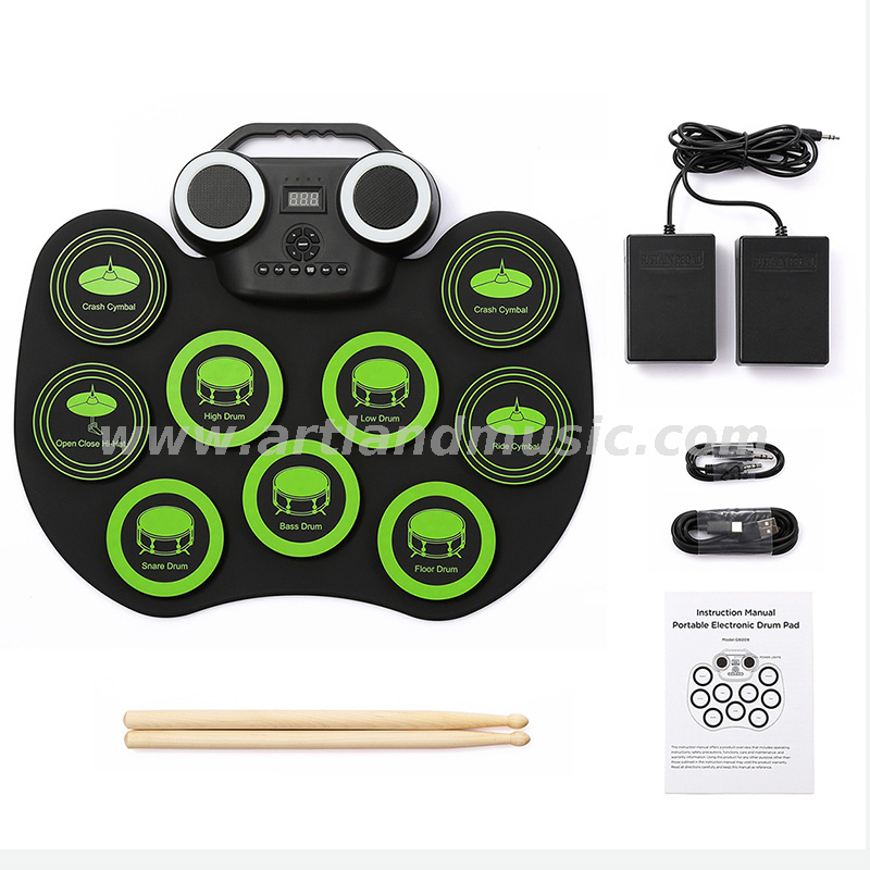 Percussion Hand Roll up Mini Silicon Foldable Electronic Digital Drum Kit (ADD-609)