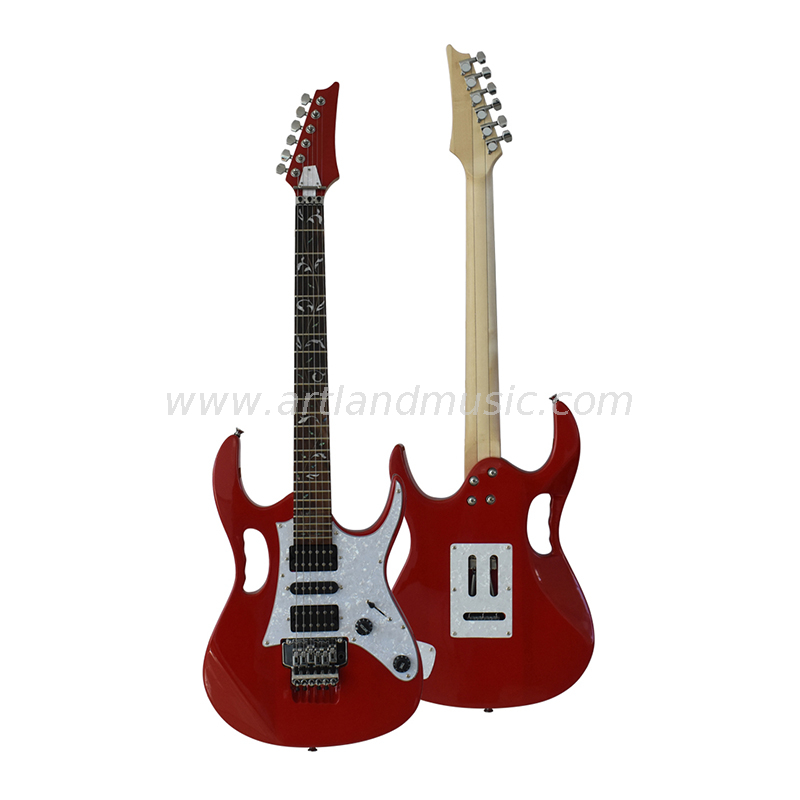 Electric Guitar (EG005) Red and White Glossy Lacquer