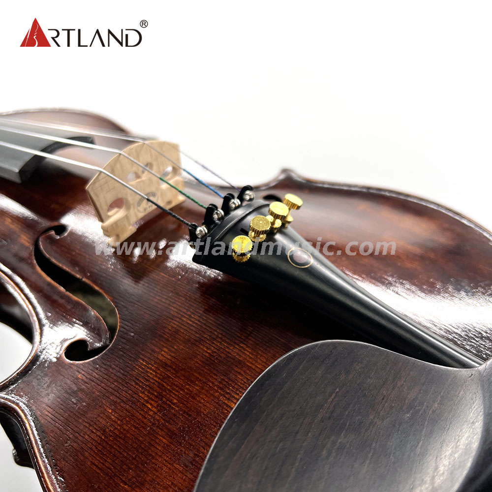 Antique Hand Varnish Violin with Flame on Back(AV62W)