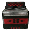 31 Keys 12 Bass Diatonic Accordion Red (BAT3112G) 6 Six Colour Metal