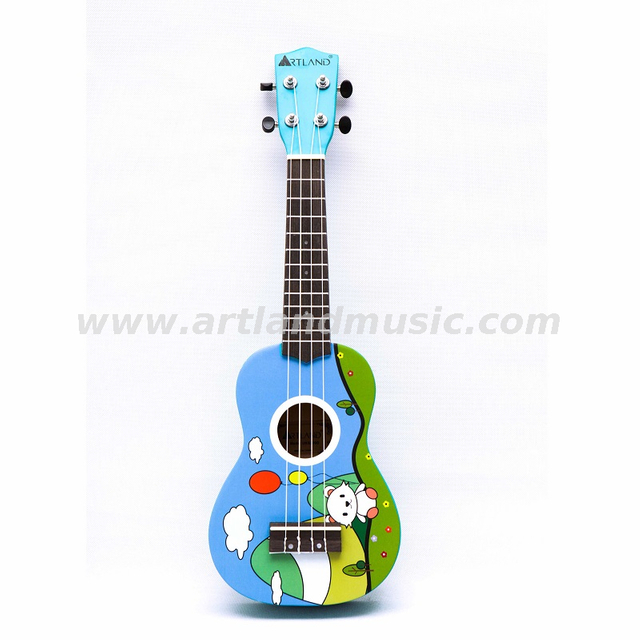 Colorful Cartoon Ukulele (UKS200D)-Bule