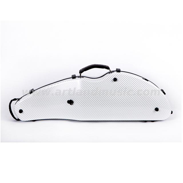 White Moon Shape Carbon Fiber Composite Violin Case (SVC204P) 