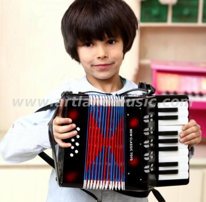 17 Key 8 Bass Mini Small Toy Piano Accordion Kids Children Educational Musical Instrument, Gift with Color Box