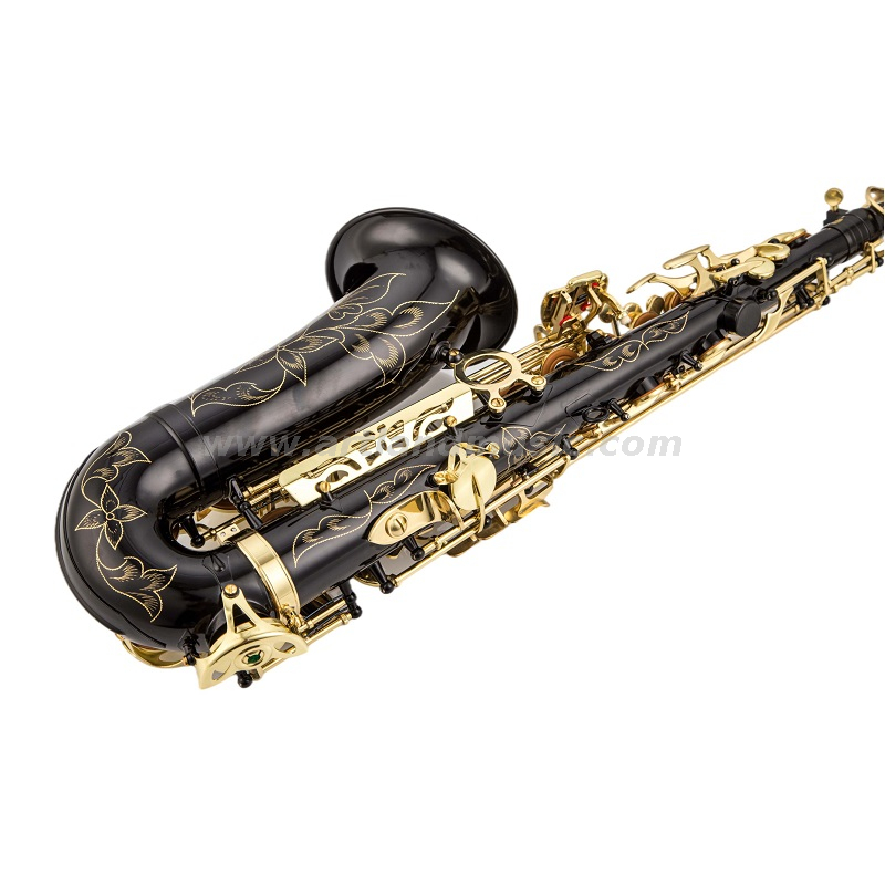 Eb Alto Saxophone Gold Lacquer Key BLACK Body (AAS5505CB)