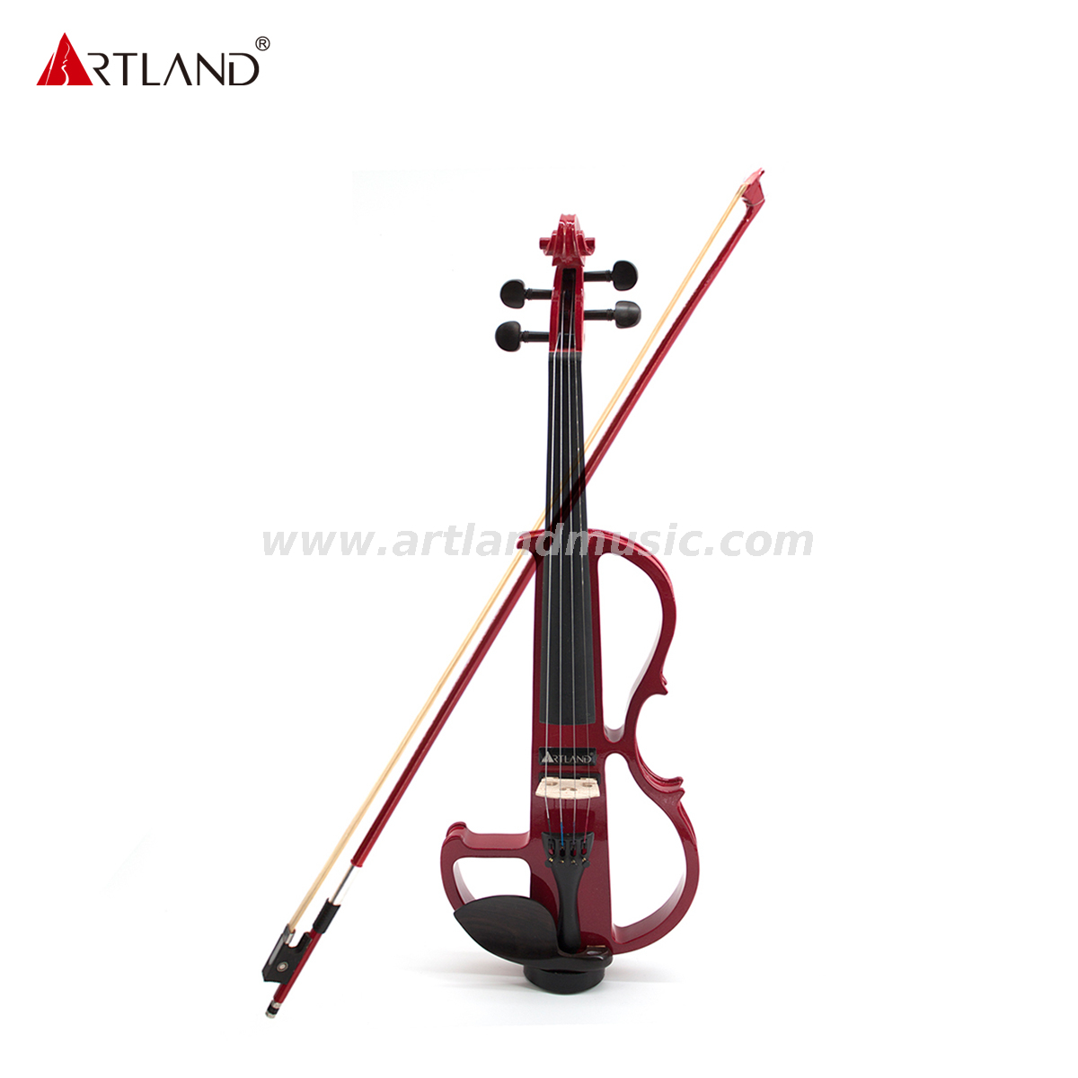  Red Basswood Electric Violin with Red Color Bow(EV003)