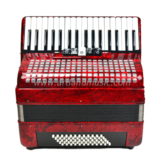 34 Keys 60 Bass Piano Accordion Red (AT3460) 5 Chorus