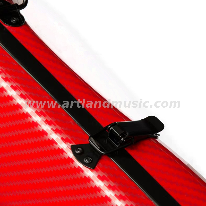  Red Carbon Fiber Composite Triangle Light Violin Case (SVC002P)